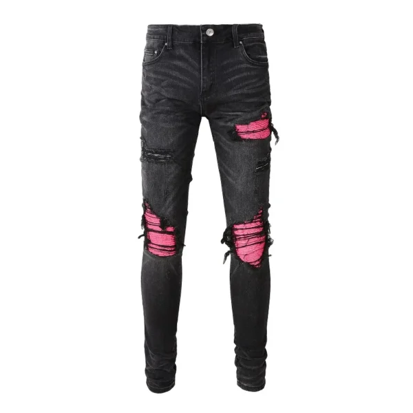 JEANS AMR - BLACK/PINK