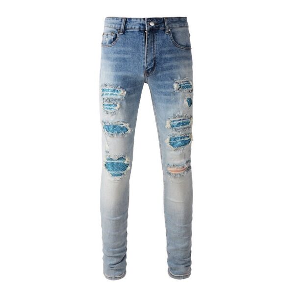 JEANS AMR - BLUE PITON LEATHER