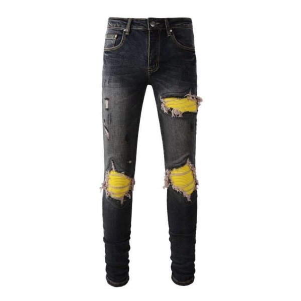 JEANS AMR - WASHED JEANS/YELLOW