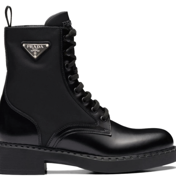 STIVALETTO IN PELLE SPAZZOLATA E RE-NYLON