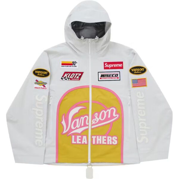 Giacca Supreme Vanson Leathers GORE-TEX Shell bianca